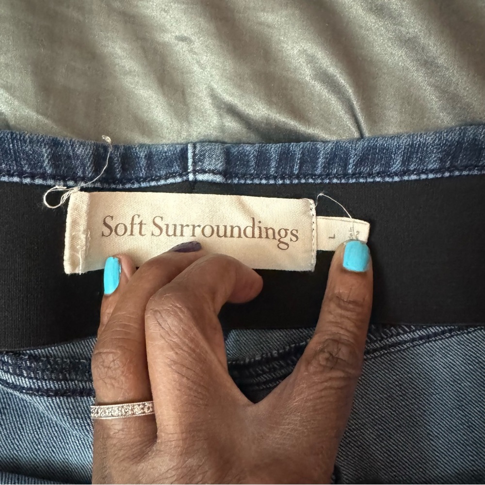 Soft surroundings ultimate denim pull on skinny jeans Jeggings size 14 large - Picture 5 of 10